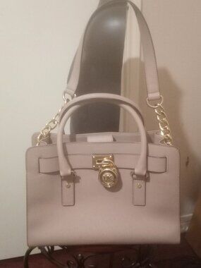 Michael Kors Large Saffiano Leather Hamilton East West Satchel, Fawn
